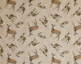 Deer fabric, Back Country by Clothworks. Sold by the yard and half yard cuts.  Deer fabric, Hunting fabric, nature fabric.