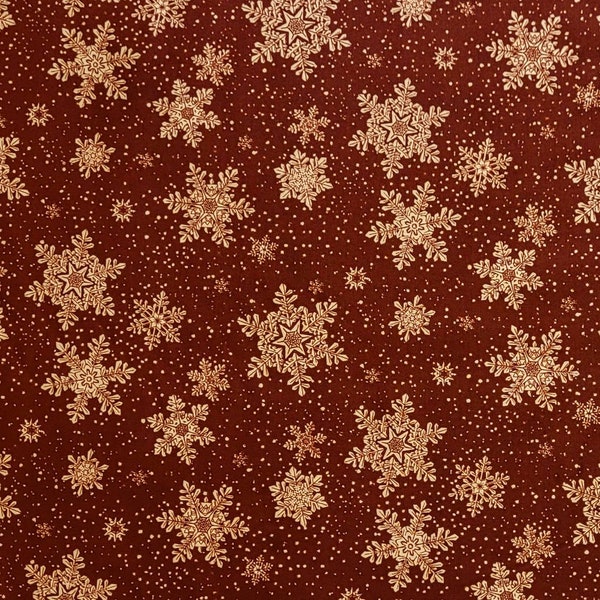 Snowflake fabric, Living Lodge by Bristol Bay for Benartex.  Snow fabric, Christmas fabric. Fabric by the yard, 1/2 yard and fat quarters