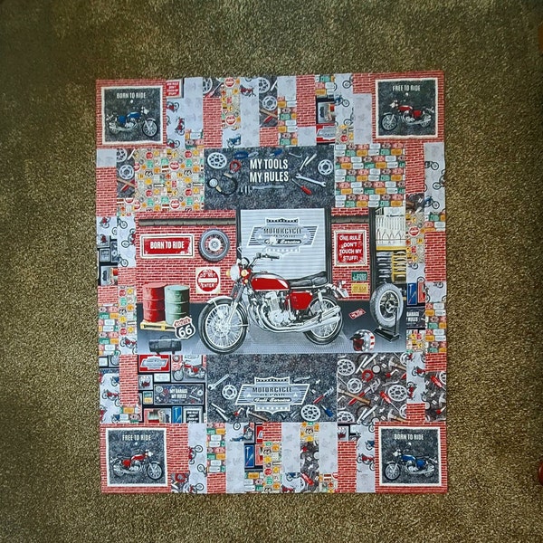 Motorcycle Quilt Pattern Etsy