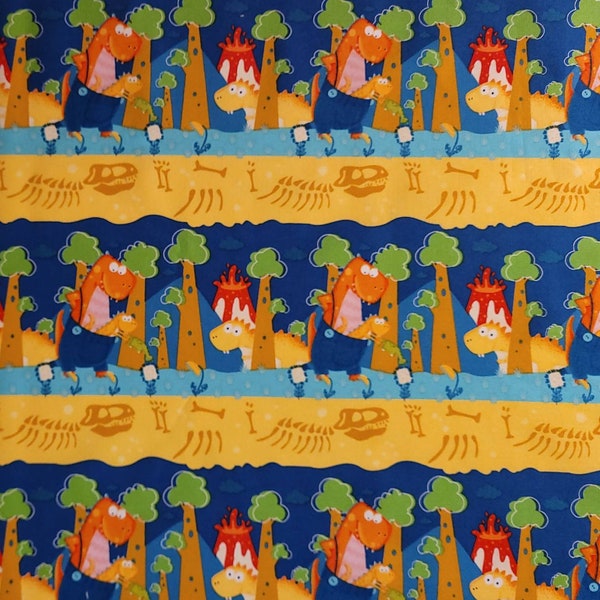 Dinosaur Border print,  "Dino-mates by Nidhi Wadhwa of Blue Fish Designs for Henry Glass Co. Children's fabric, Dinosaur fabric