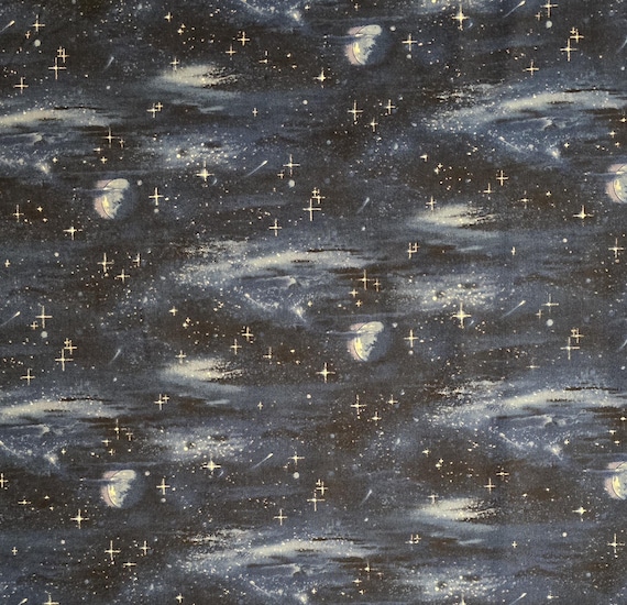 Night sky fabric, Landscape medley#430 for Elizabeth's Studio. Sold by yardage and half yard cuts. Landscape fabric, cloud fabric, moons.