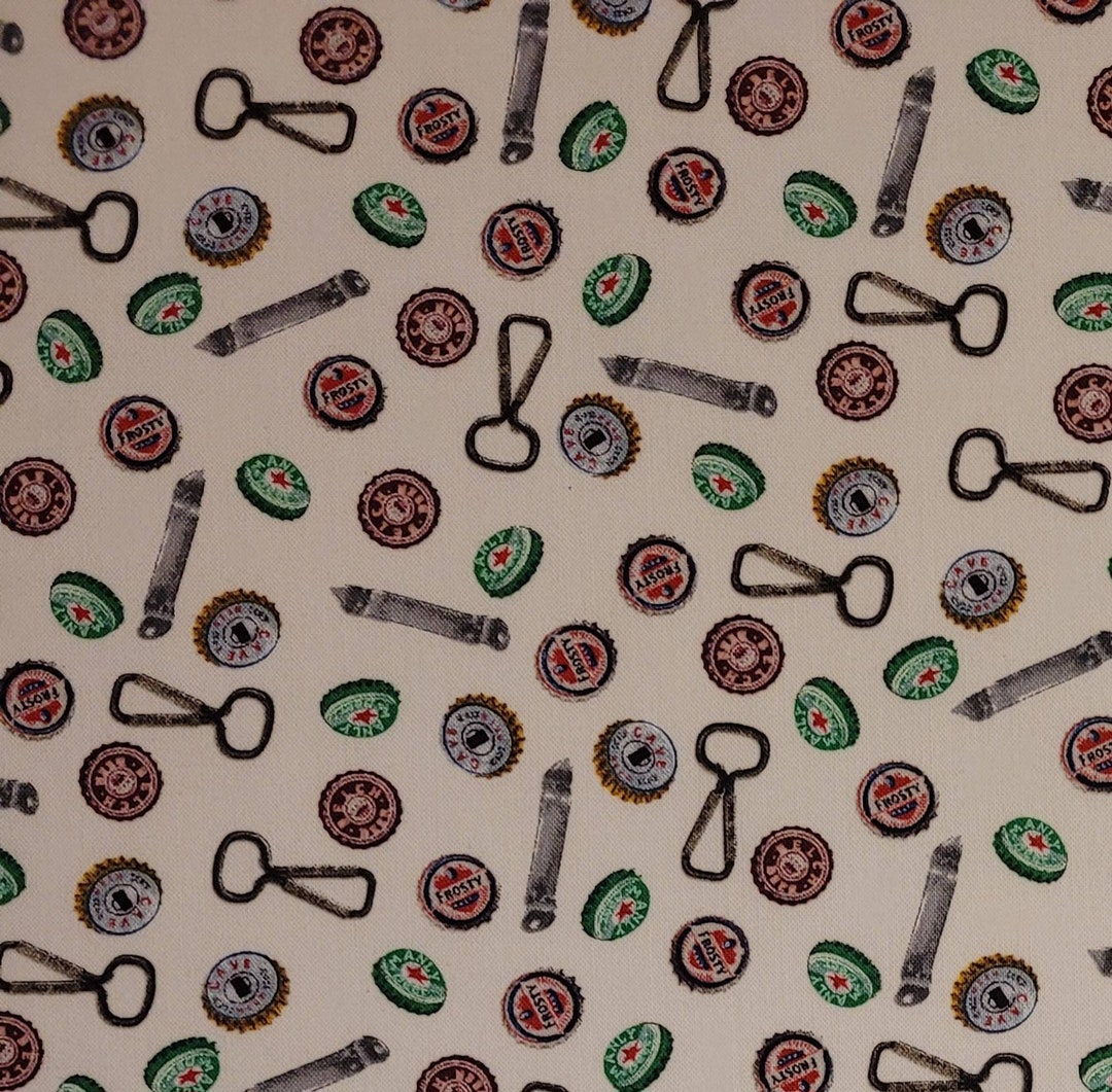 New Beer Tops Fabric, Game Night by Parisi for Henry Glass&co