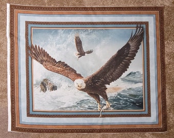 Eagle fabric panel, Quest of the Hunter, CP73051. Springs Creative. Measures 45 x 36. Fabric panels, Eagle fabric, bird fabric