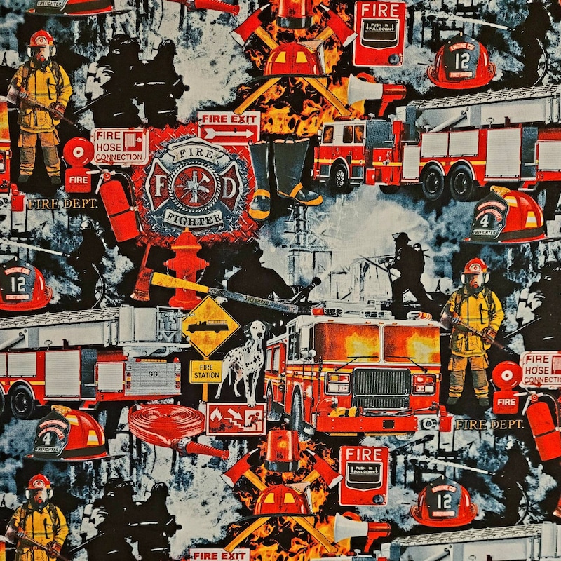 Fireman Fabric - Etsy