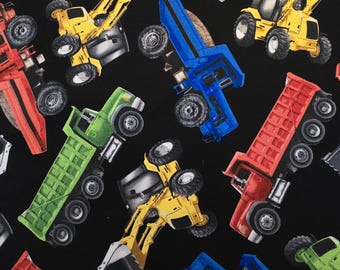 Childrens fabric, Truck fabric by TimelessTreasures #K102-C1180. Fabric by the yardage and 1/2 yard cuts. Truck fabric, children's fabric.