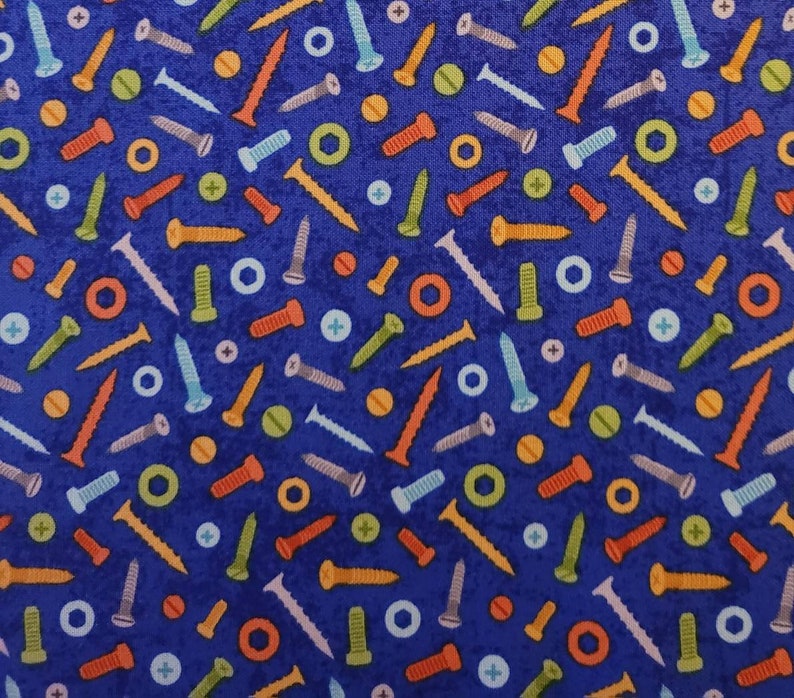 Nuts and Bolts by Deborah Edwards for Northcott. 21578 Blue. - Etsy