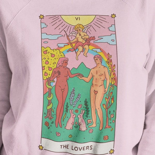 The Lovers Tarot Card - Moonrise Menagerie Unisex Sweatshirt