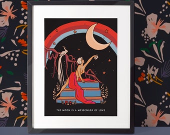 The Moon is a Messenger of Love Moonlight Menagerie Print