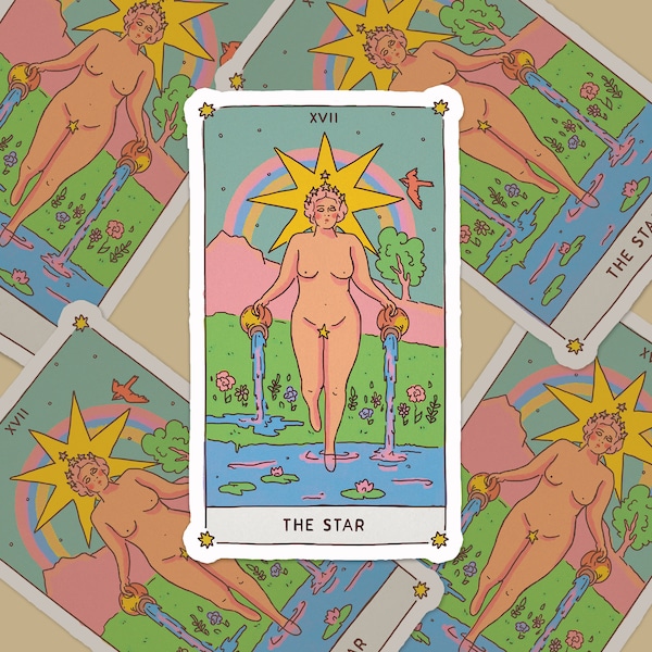 The Star Tarot Card - Moonrise Menagerie Bubble-free stickers