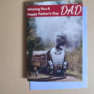 Tarjeta del Día del Padre con locomotora de vapor – 60007 Sir Nigel Gresley en el Severn Valley Railway