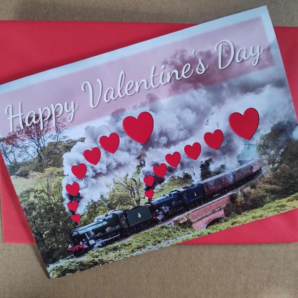 Steam Train Valentine's Card - Happy Valentine's Day