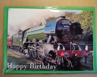 Personalisable Birthday Card featuring Flying Scotsman steam train