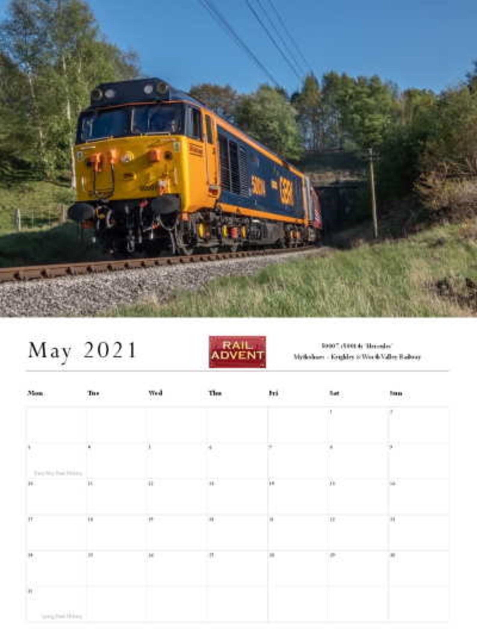 Railway Calendar 2021 Includes Steam and Diesel Etsy
