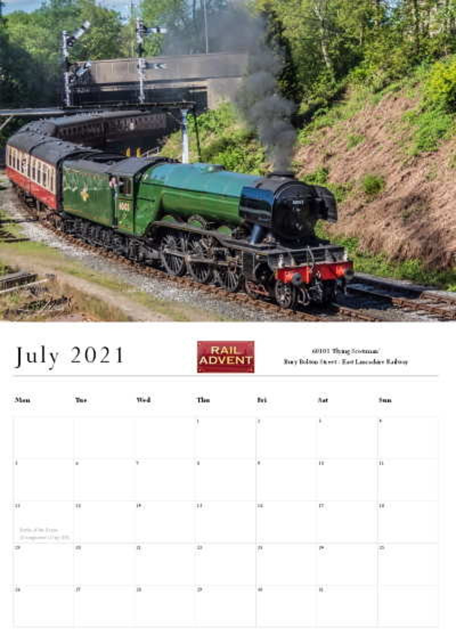 Railway Calendar 2021 Includes Steam and Diesel Etsy