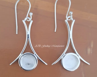 Handmade Sterling Silver Bezel Earring Settings: DIY Jewelry Supplies
