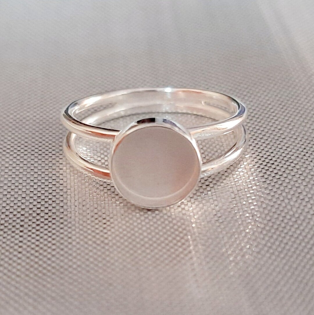 Breast Milk Resin 925 Sterling Silver Double Band Round Bezel Etsy