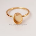 Keepsake  925 Sterling silver gold plated oval stone setting bezel blank ring - Cup ring, Blank ring setting. product logo