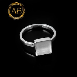 925 Sterling Silver Square Bezel Ring: Handmade DIY Jewelry Supply