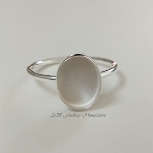 Keepsake 925 Sterling silver gold plated oval stone setting bezel blank ring Cup ring, Blank ring setting. image 4