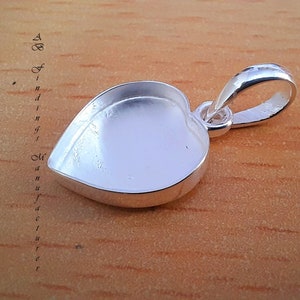 925 Sterlingsilber Herzform Lünette Fassung Lünette Anhänger, leere Spannzange Anhänger für Harz arbeiten.