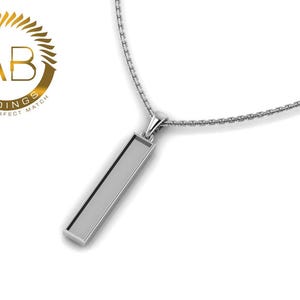 Montatura per ciondolo a forma di BARRA RETTANGOLARE con castone vuoto in argento Sterling 925.