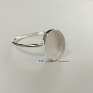 Keepsake 925 Sterling silver gold plated oval stone setting bezel blank ring Cup ring, Blank ring setting. image 5