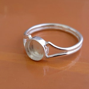925 Sterling Silver Round Bezel Cup Ring Blank: Cabochon Setting