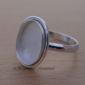 925 Sterling silver oval stone setting blank bezel Cup ring, Blank ring setting Blank collet Ring Labor day gift