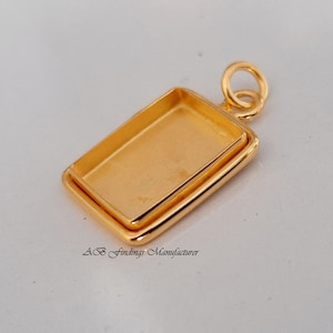 Ciondolo con castone rettangolare in argento sterling 925: incastonatura di pietre cabochon