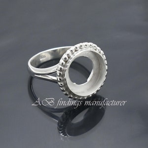 925 Sterling Silver Bezel Cup Ring: DIY Jewelry Supplies, Cabochon Setting