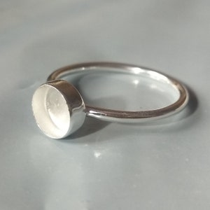 925 Sterling Silver Round Blank Bezel Cup Ring, Round Cabochon, Bezel Deep 2mm, Blank Ring Setting, Wholesale DIY Ring Supplies