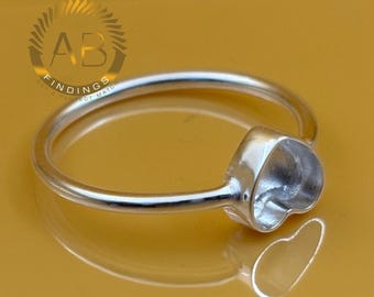 Sterling Silver Heart Bezel Ring: DIY Cabochon Setting