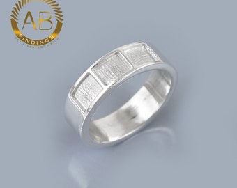 6mm Wide 925 Sterling Silver Three Channel Band Ring best for cremation ring, Ashes ring, memorial jewellery, breast milk jewellery