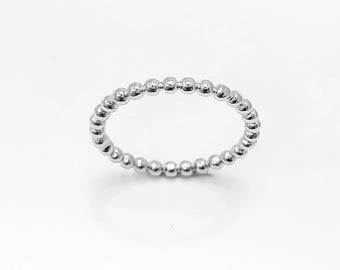 Ring met sterlingzilveren kralen: stapelbaar Eternity-band