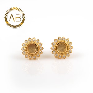 Sterling Silver DIY Earring Settings: 5MM CZ Bezel (1 Pair)