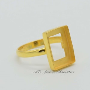 925 Sterling Silver Rectangle Bezel Cup Ring: DIY Jewelry Supplies