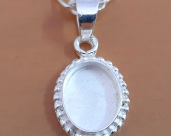 Sterling Silver Oval Bezel Pendant: DIY Cabochon Stone Setting