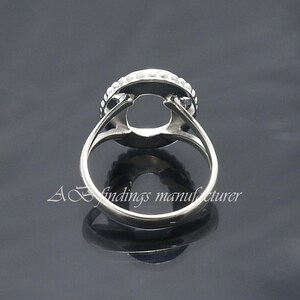 Wholesale DIY Jewelry Supplies, 925 Sterling silver Split shank Band Ring, Oval open bezel cup ring, Blank collet Ring, Handmade ring image 4