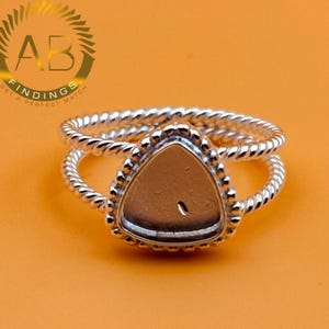 Sterling Silver Breast Milk Resin Ring Setting: Twisted Double Band, Handmade