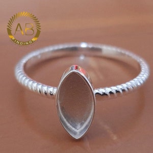 Sterlingzilveren marquise ring blanco: setting voor doe-het-zelf sieraden
