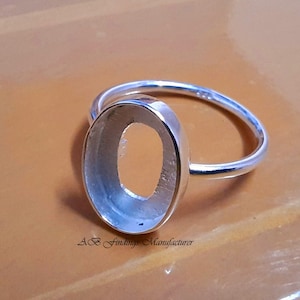 925 Sterling Silver Oval Bezel Cup Ring: DIY Jewelry Supplies