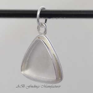 Sterling Silver Trillion Cabochon Pendant Bezel Cup - DIY Jewelry