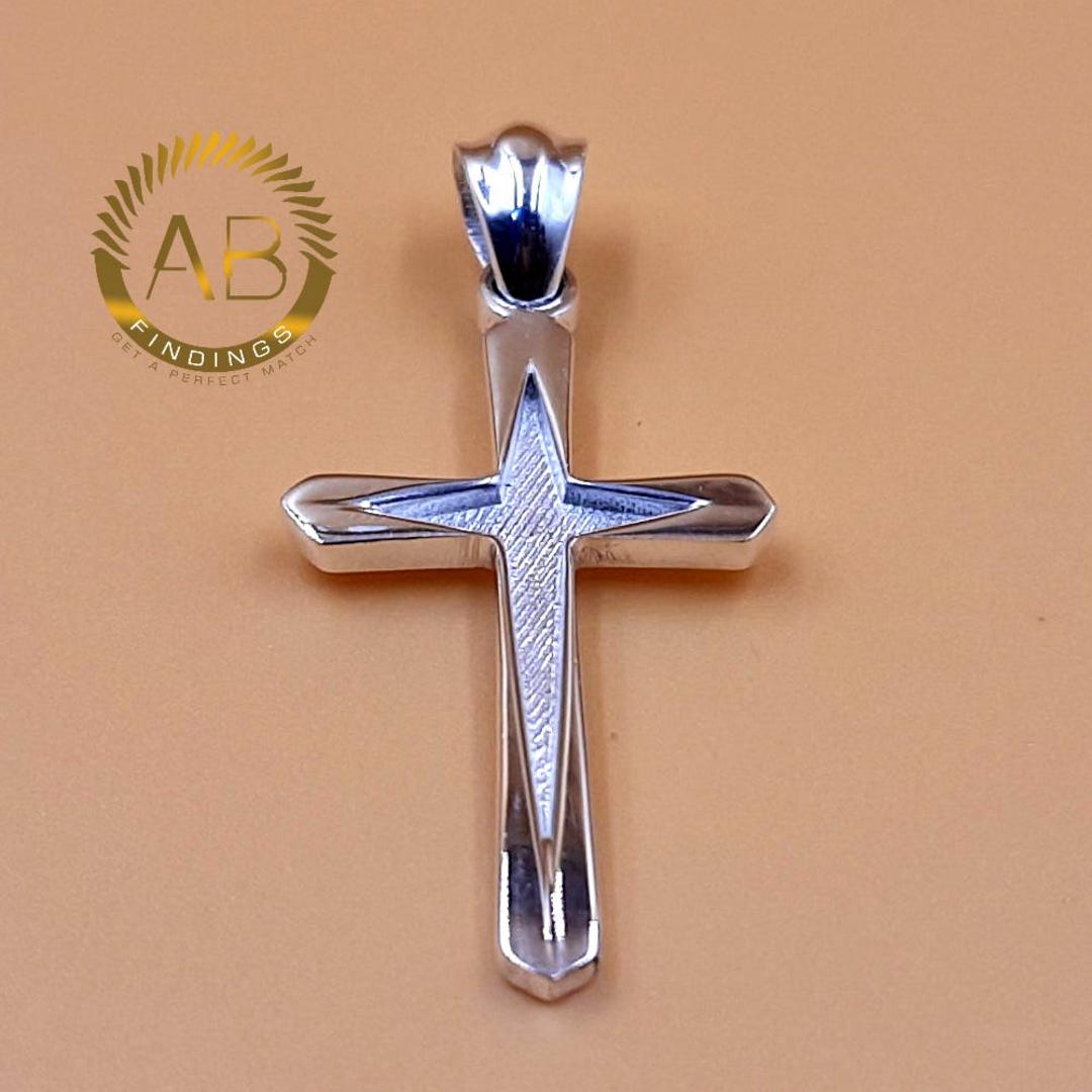 Collier avec pendentif croix en argent massif 925 pour homme et femme