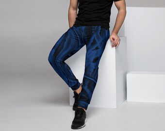 Men's Joggers - Black and Blue Crystal