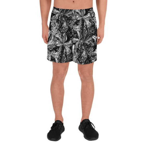 Men's Athletic Long Shorts - Black and White
