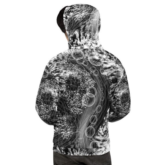 Unisex Hoodie - Black and White Bubble Doodle