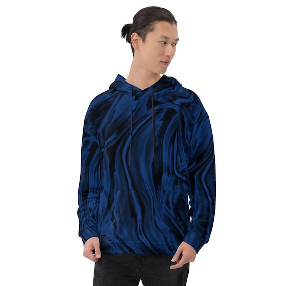 Blue tie dye burnin up hoodie 2025