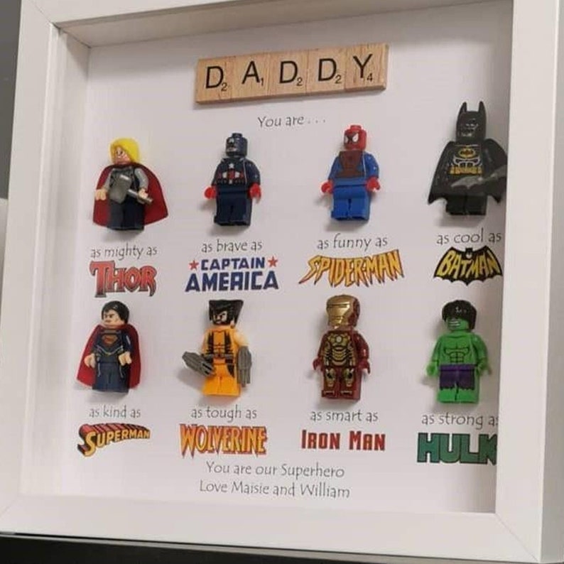 Gift for Father Father's Day Superhero Frame Happy Etsy