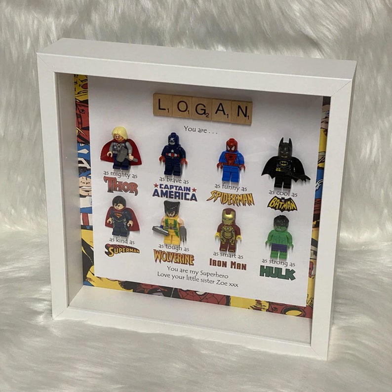 Gift for Father Father's Day Superhero Frame Happy Etsy