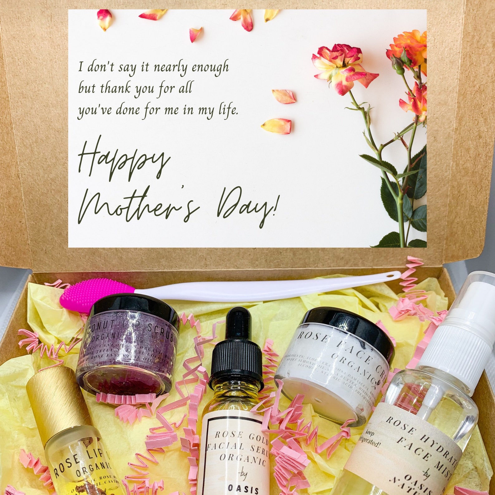 Skin Care Gift Set Self Care Package Rose Spa Gift Kit Etsy